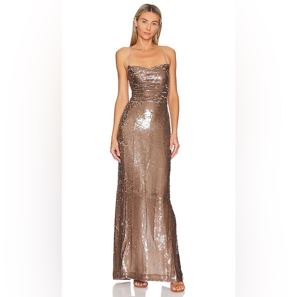 NWT - SABINA MUSÁYEV Mili brown sequin dress -  size small
